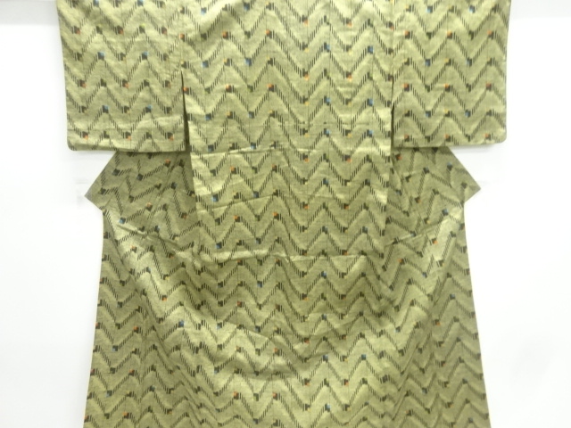 JAPANESE KIMONO / HITOE / TSUMUGI / WOVEN KASURI PATTERN